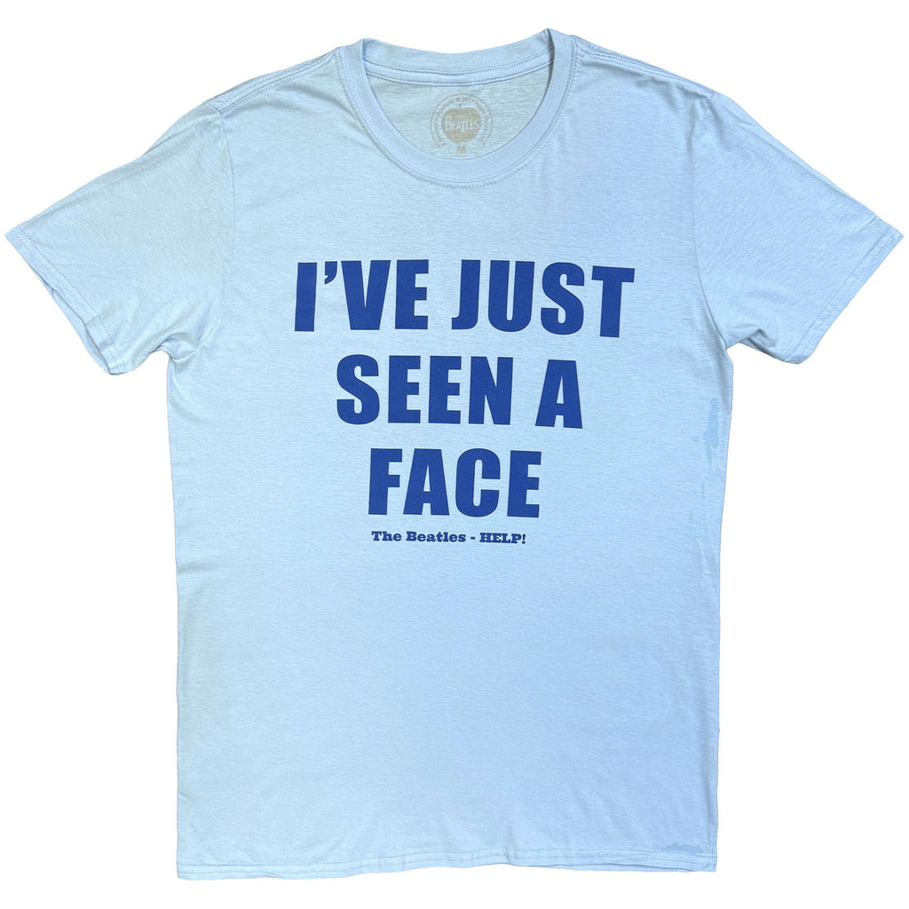 The Beatles Unisex T-Shirt: I've Just Seen A Face (Light Blue) (Back Print)