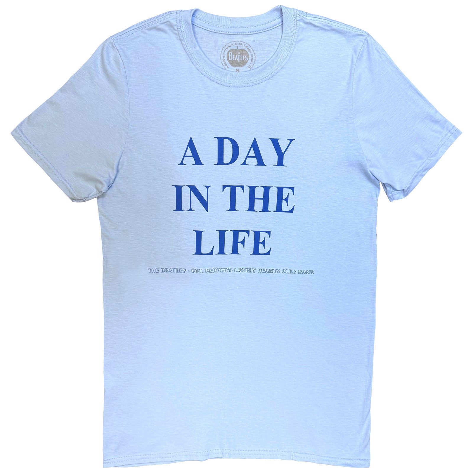 The Beatles Unisex T-Shirt: A Day in the Life (Light Blue) (Back Print)