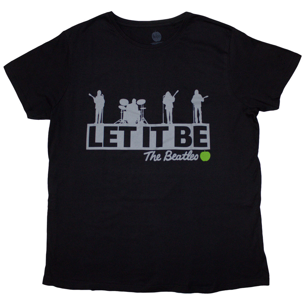 The Beatles Ladies T-Shirt: Rooftop (Black) (Back Print)
