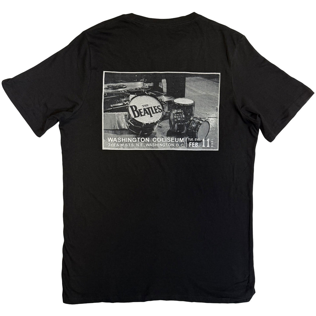 The Beatles Unisex T-Shirt: Washington Coliseum (Black) (Back Print)