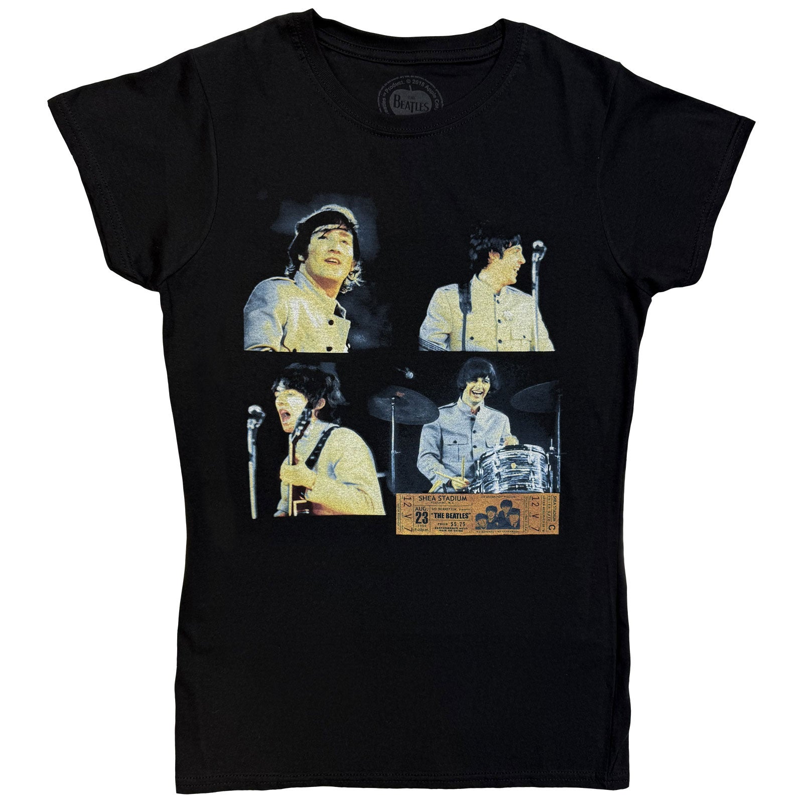 The Beatles Ladies T-Shirt: Shea Stadium Shots (Black)