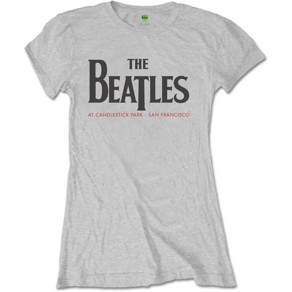 The Beatles Ladies T-Shirt: Candlestick Park (Grey) (Back Print)