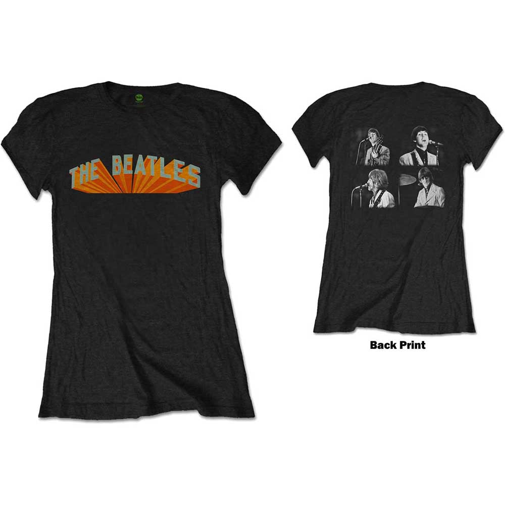 The Beatles Ladies T-Shirt: Live in Japan (Black) (Back Print)