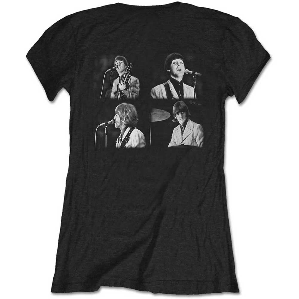 The Beatles Ladies T-Shirt: Live in Japan (Black) (Back Print)