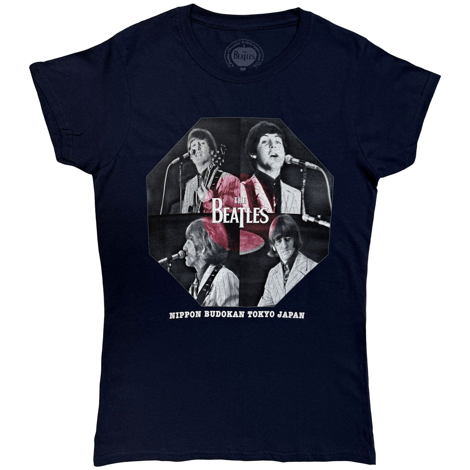 The Beatles Ladies T-Shirt: Budokan Octagon (Navy Blue)