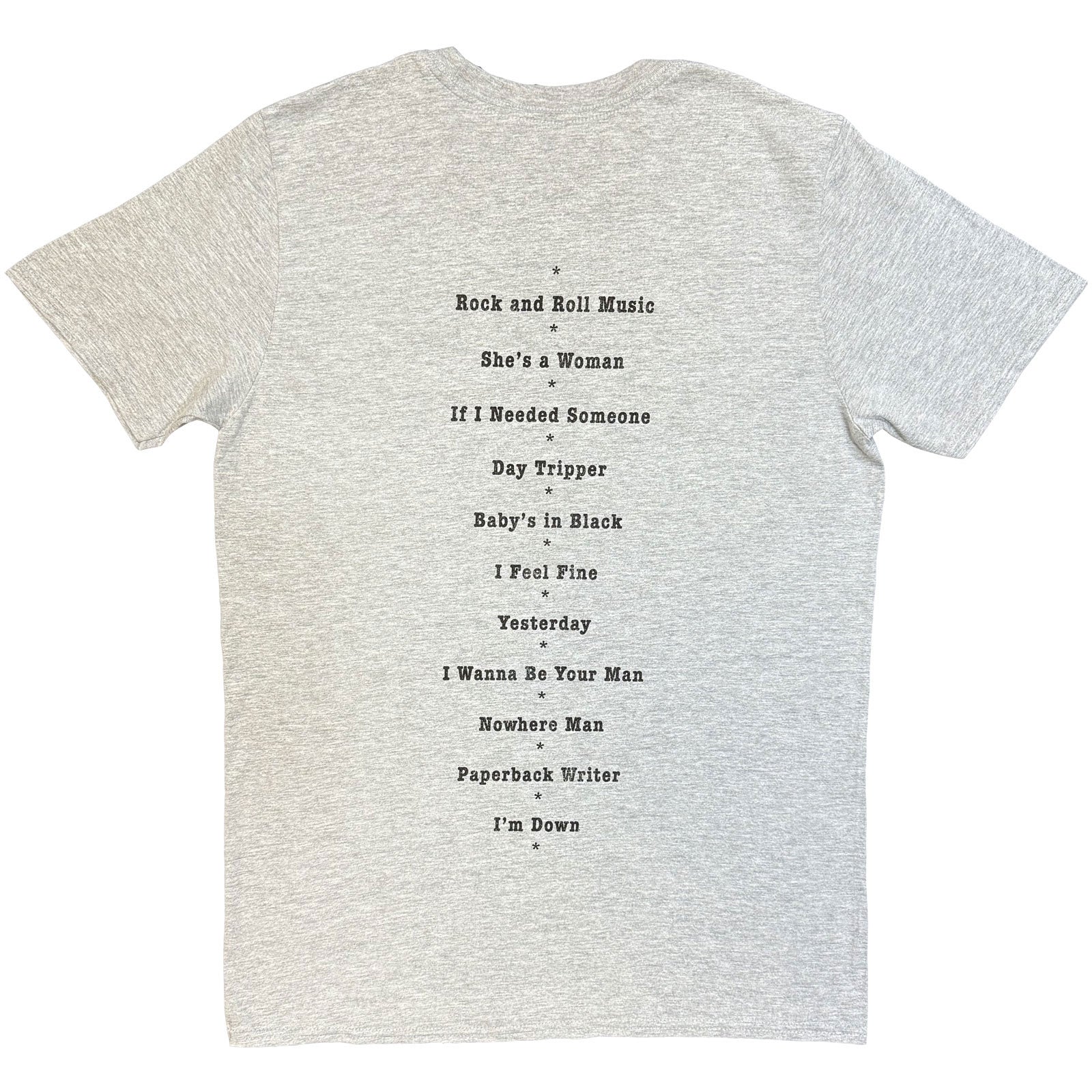 The Beatles Unisex T-Shirt: Budokan Set List (Grey) (Back Print)