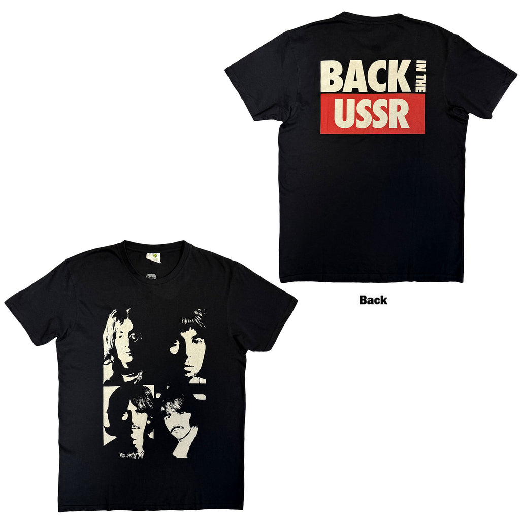 The Beatles Unisex T-Shirt: Back In The USSR (Black) (Back Print)