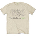 The Beatles Unisex T-Shirt: Outline Faces on Apple (Sand)