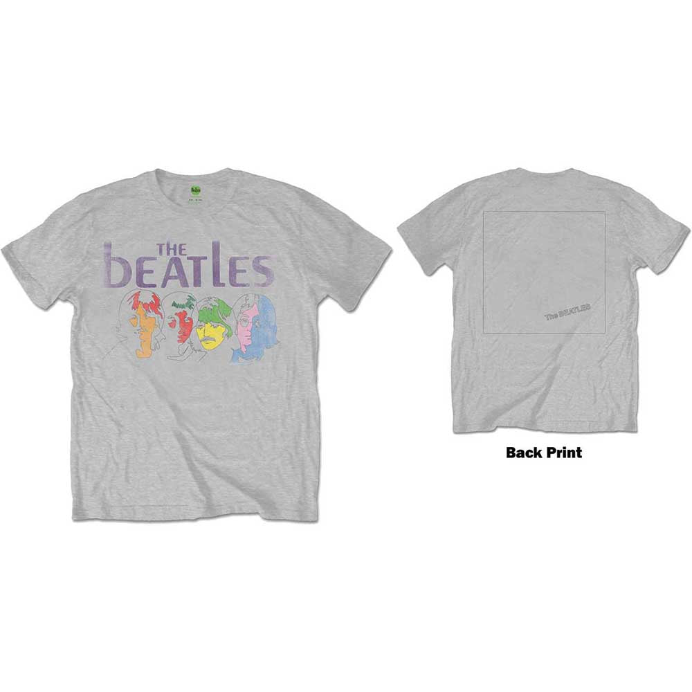 The Beatles Unisex T-Shirt: White Album Back (Grey) (Back Print)