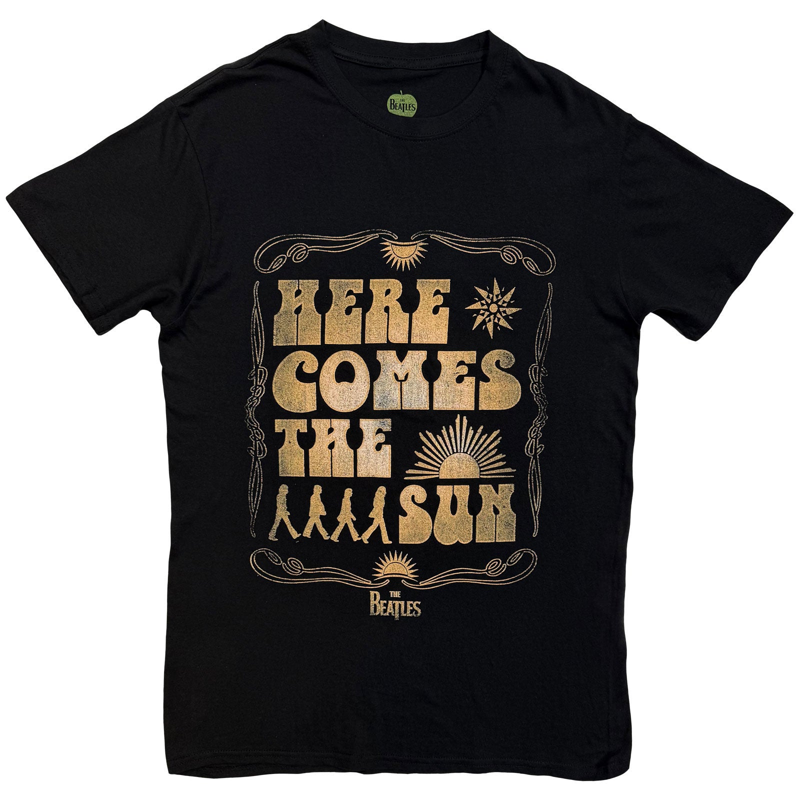 The Beatles Unisex T-Shirt: Here Comes The Sun (Black) (Back Print)