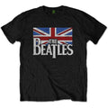 The Beatles Kids T-Shirt: Drop T Logo & Vintage Flag (Black)