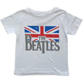 The Beatles Kids T-Shirt: Drop T Logo & Vintage Flag (White)