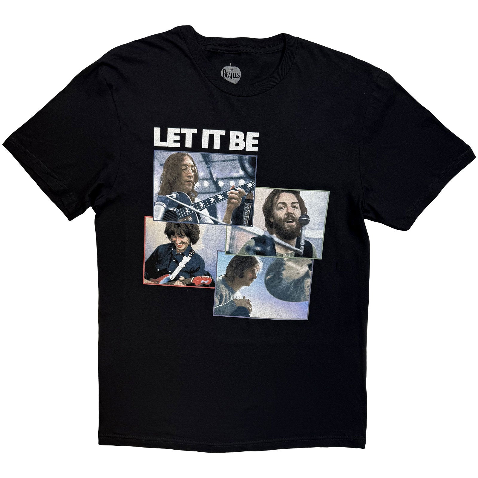 The Beatles Unisex T-Shirt: Let It Be Recording Shots (Black)