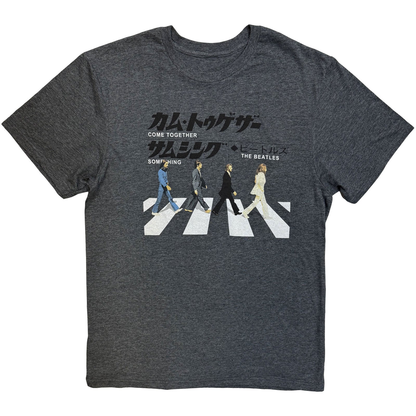 The Beatles Unisex T-Shirt: Abbey Road Japanese (Heather Grey)