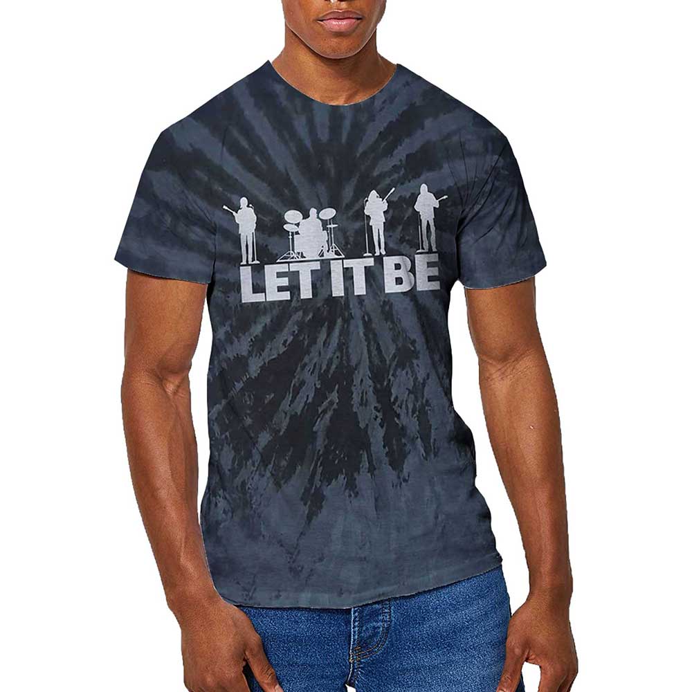 The Beatles Unisex T-Shirt: Let It Be Silhouette (Black) (Wash Collection)