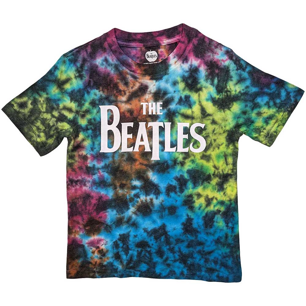 The Beatles Kids T-Shirt: Drop T Logo (Grey) (Wash Collection)