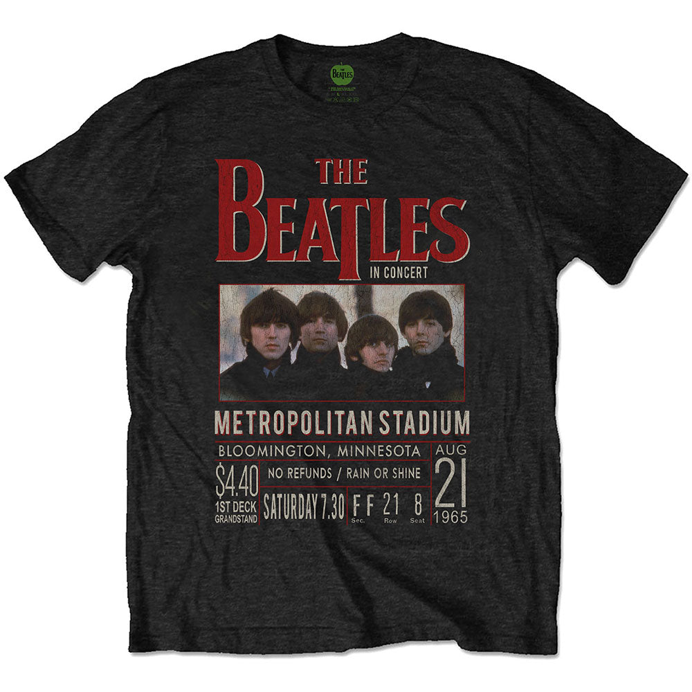 The Beatles Unisex T-Shirt: Minnesota 1965 (Black)
