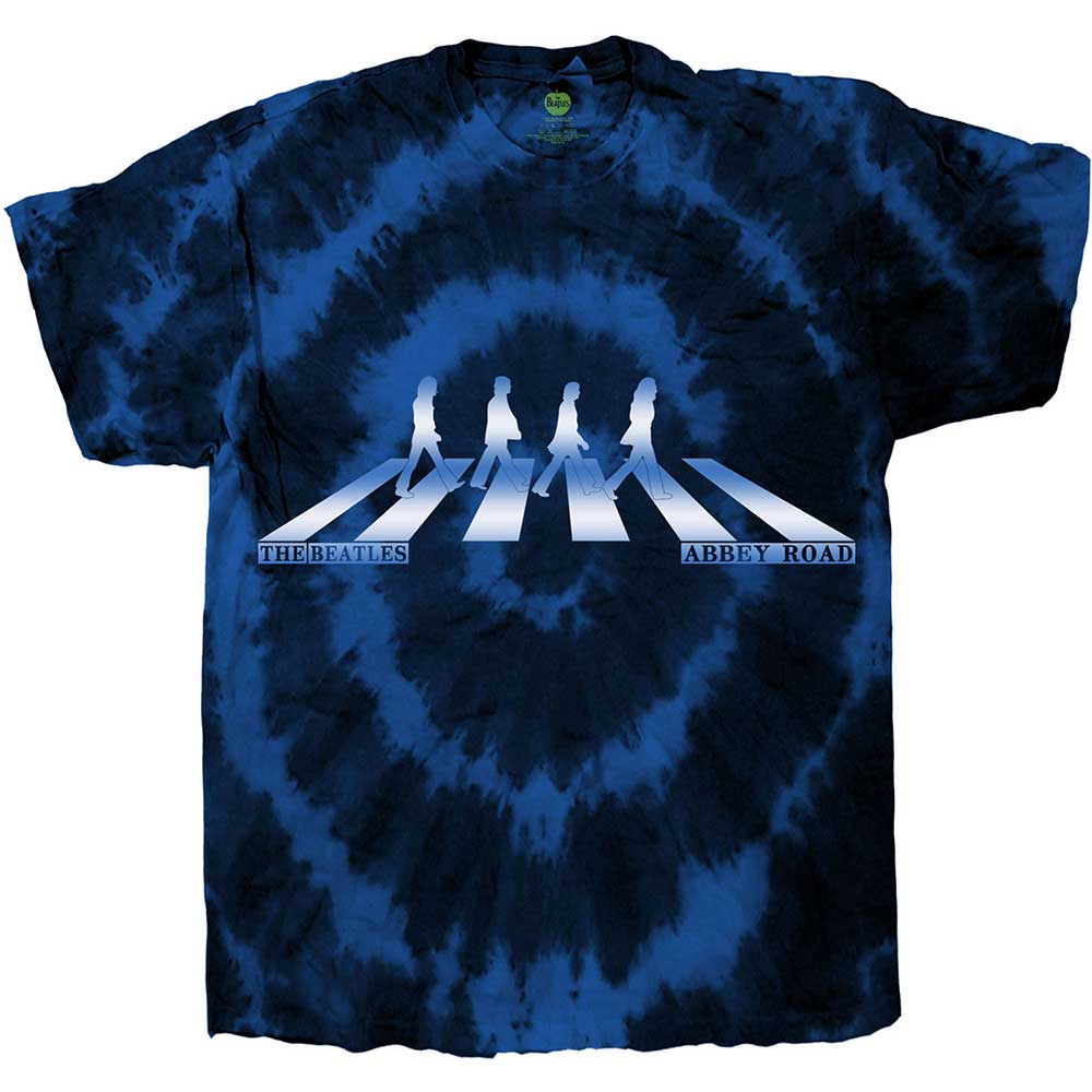 The Beatles Unisex T-Shirt: Abbey Road Crossing Gradient (Blue) (Wash Collection)