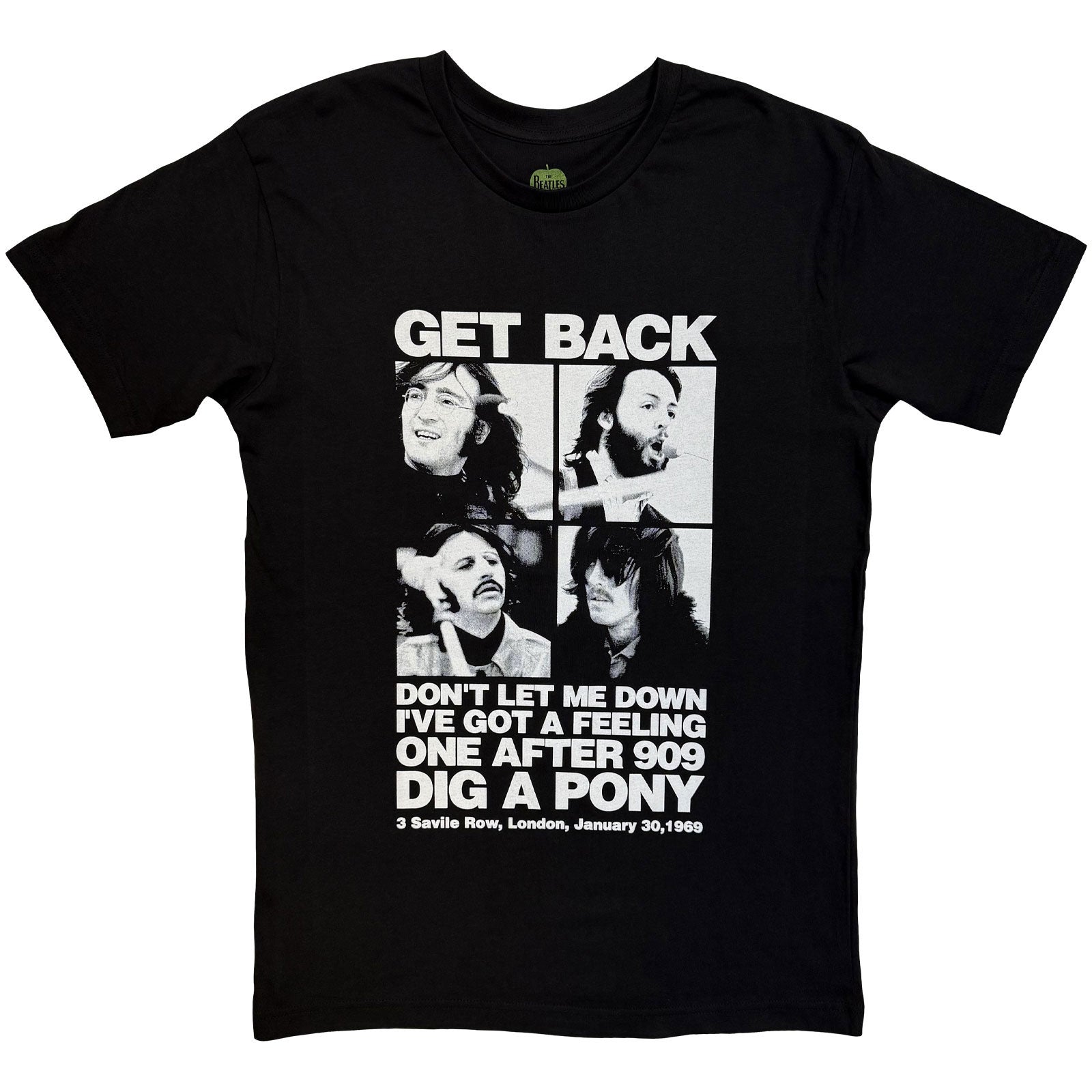 The Beatles Unisex T-Shirt: 3 Savile Row (Black)