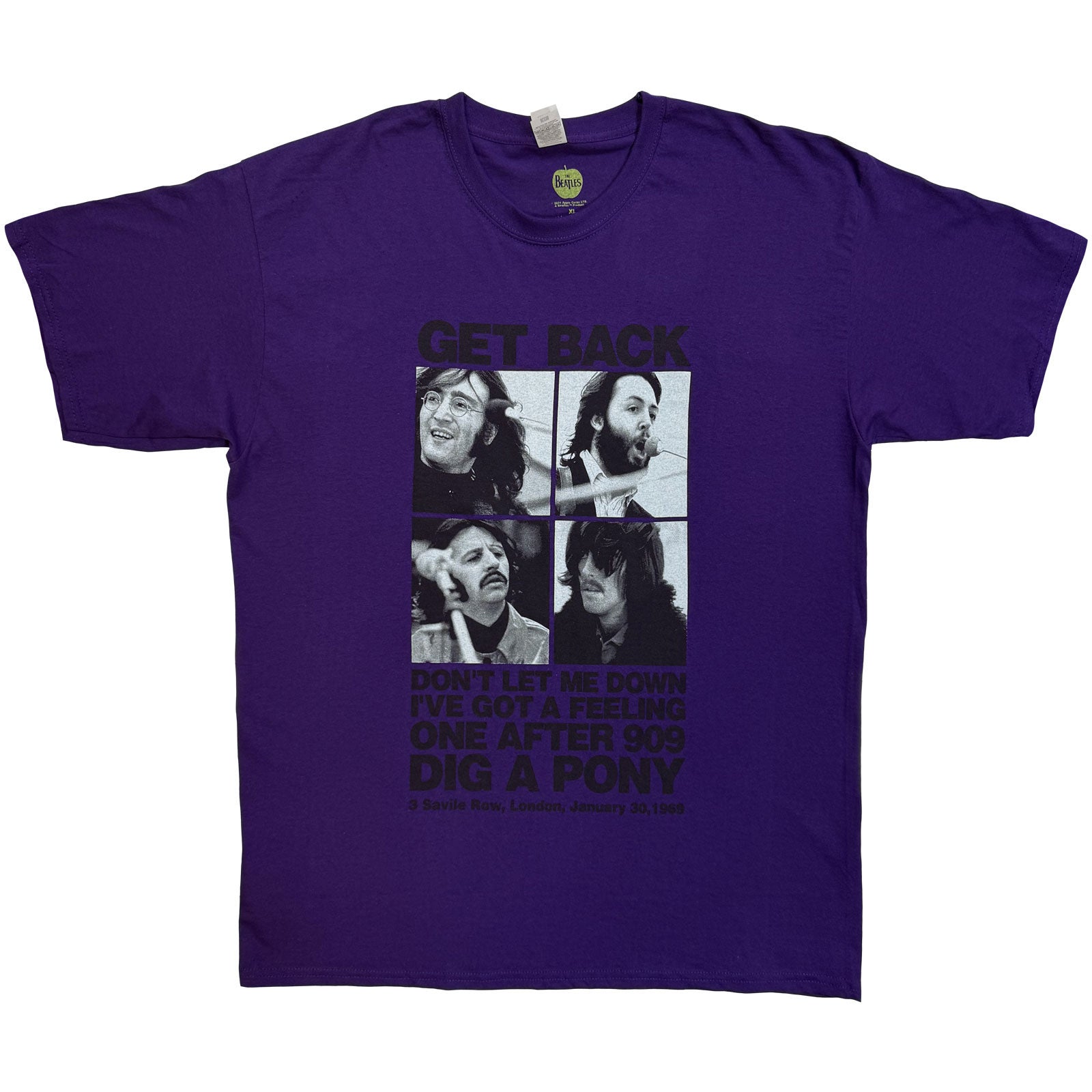 The Beatles Unisex T-Shirt: 3 Savile Row (Purple)