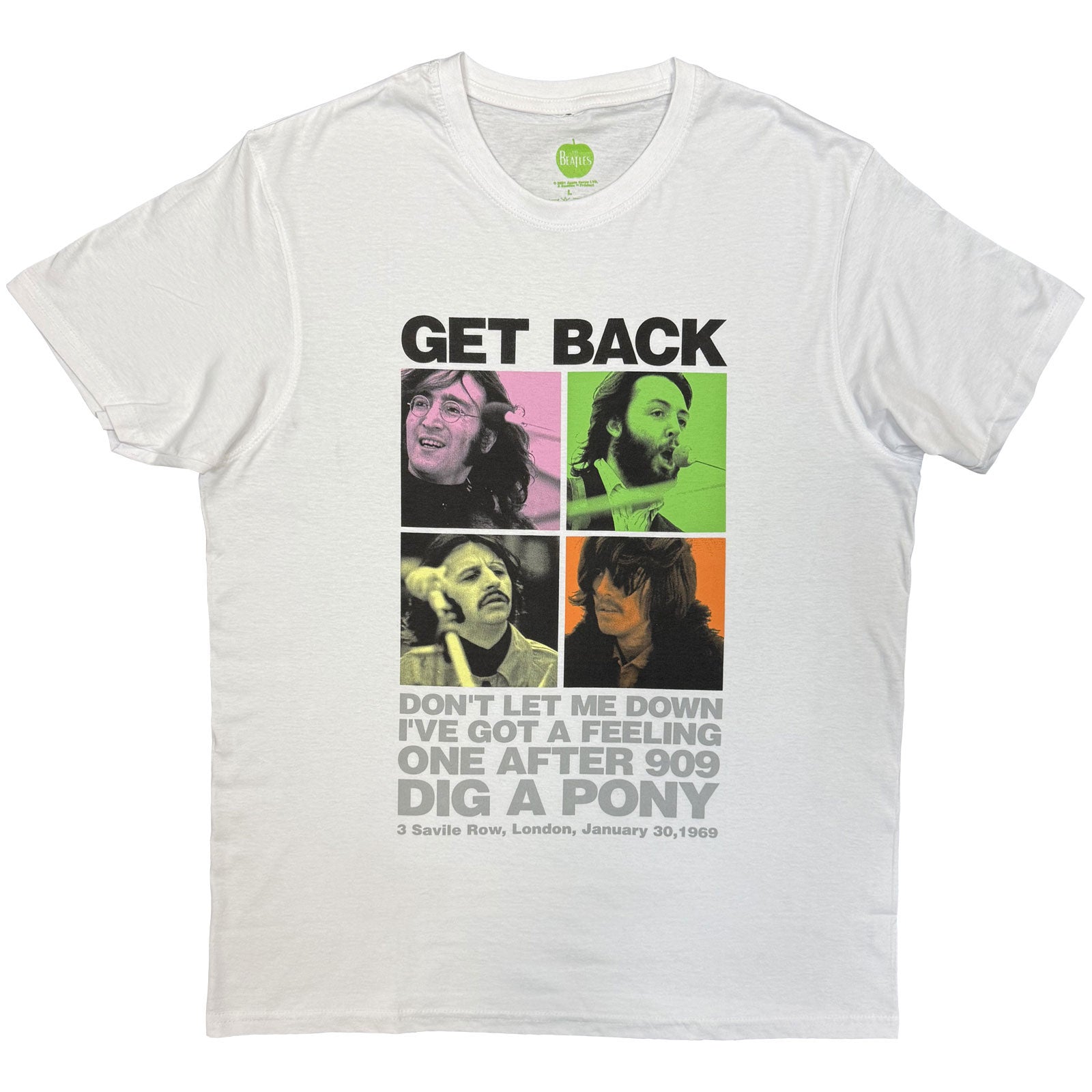 The Beatles Unisex T-Shirt: 3 Savile Row (White)