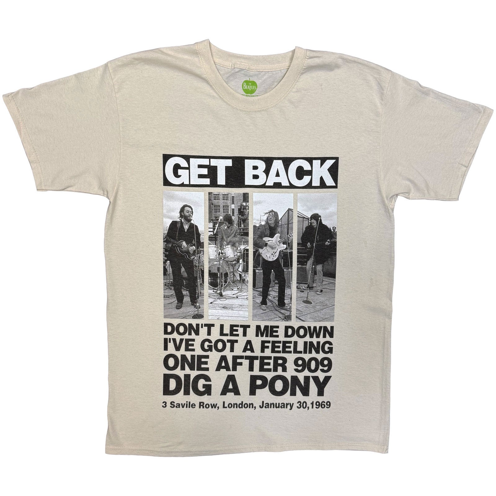 The Beatles Unisex T-Shirt: Rooftop Panels (Natural)