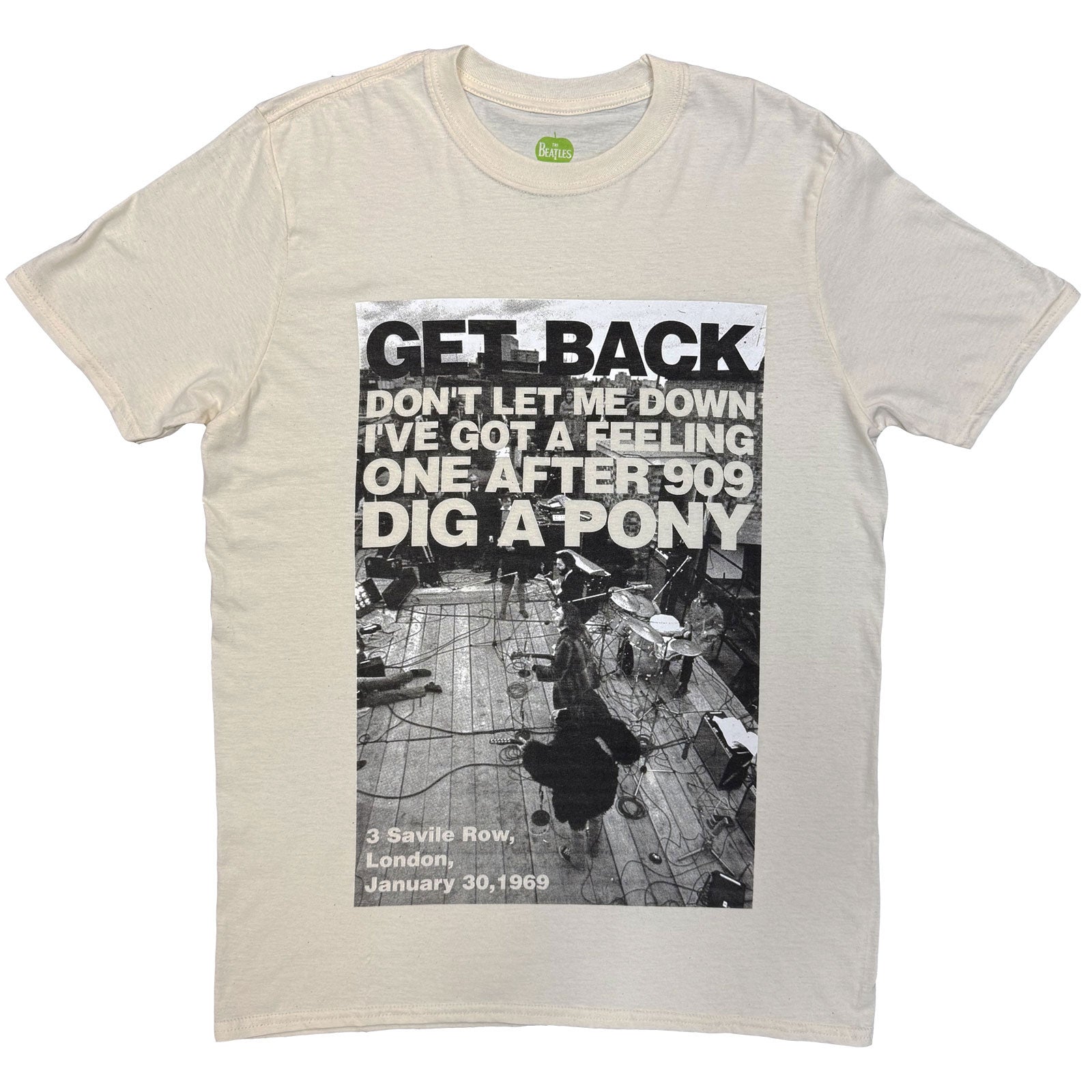 The Beatles Unisex T-Shirt: Rooftop Shot (Natural)