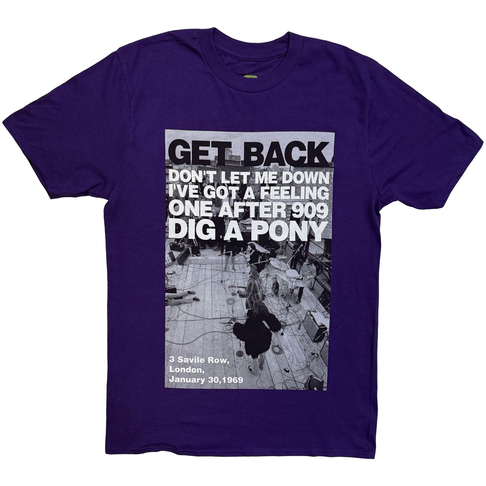 The Beatles Unisex T-Shirt: Rooftop Shot (Purple)