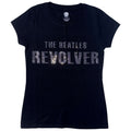 The Beatles Ladies T-Shirt: Revolver Crystals (Black) (Embellished)