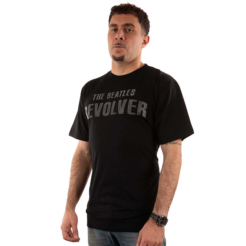 The Beatles Unisex T-Shirt: Revolver Crystals (Black) (Embellished)