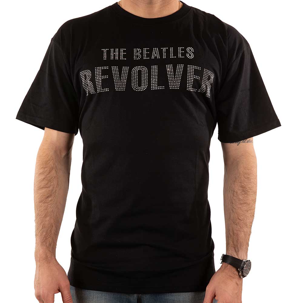 The Beatles Unisex T-Shirt: Revolver Crystals (Black) (Embellished)