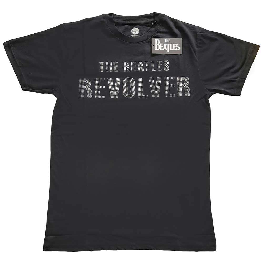 The Beatles Unisex T-Shirt: Revolver Crystals (Black) (Embellished)