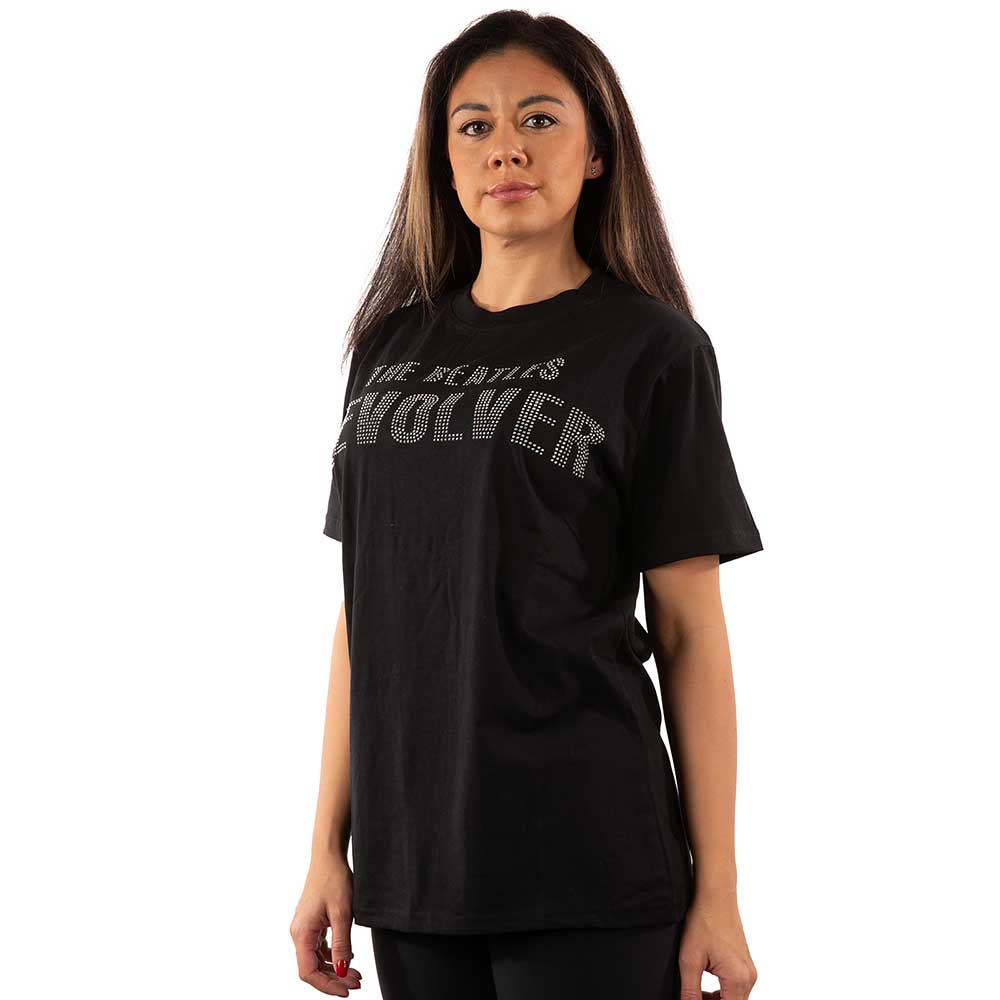 The Beatles Unisex T-Shirt: Revolver Crystals (Black) (Embellished)