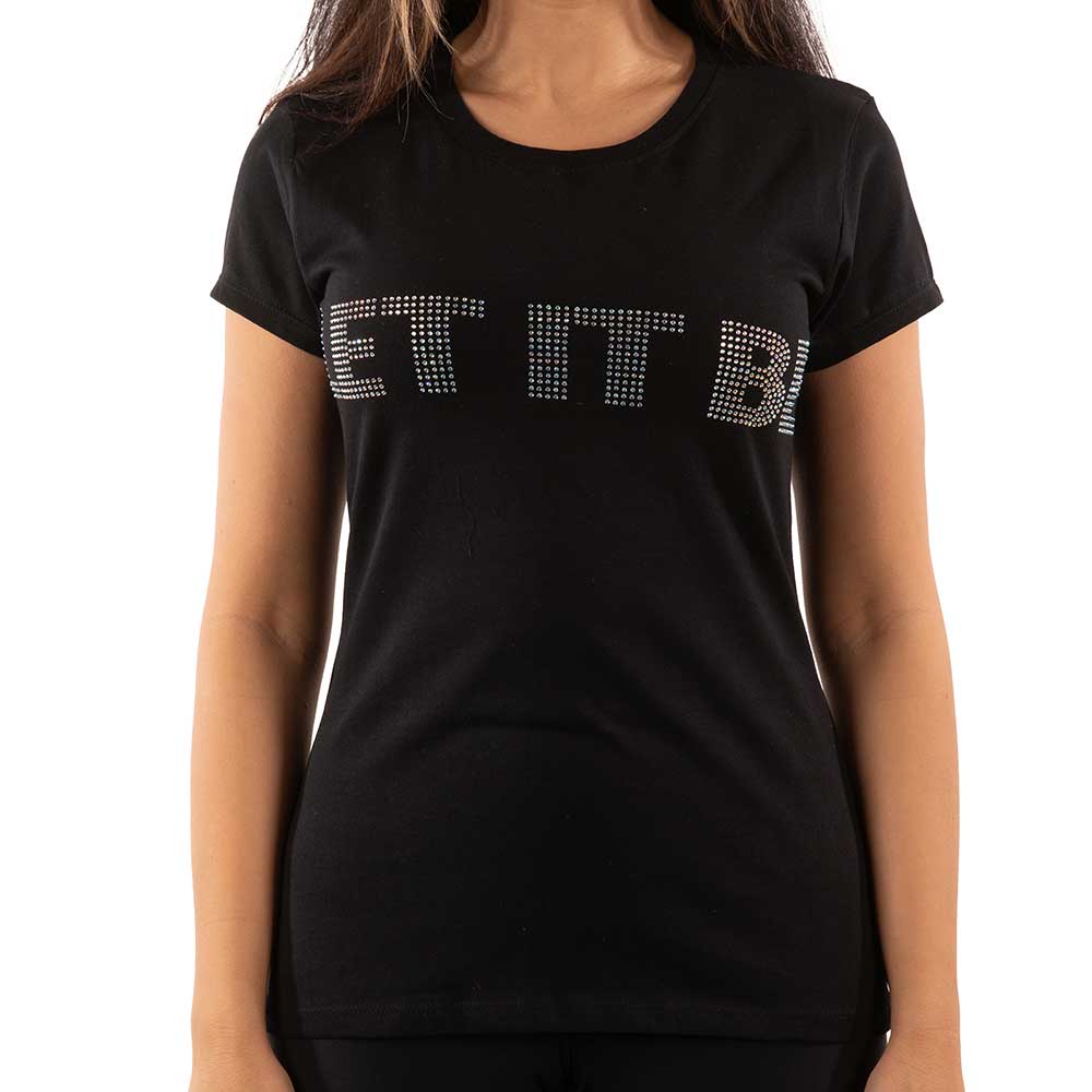 The Beatles Ladies T-Shirt: Let It Be Crystals (Black) (Embellished)