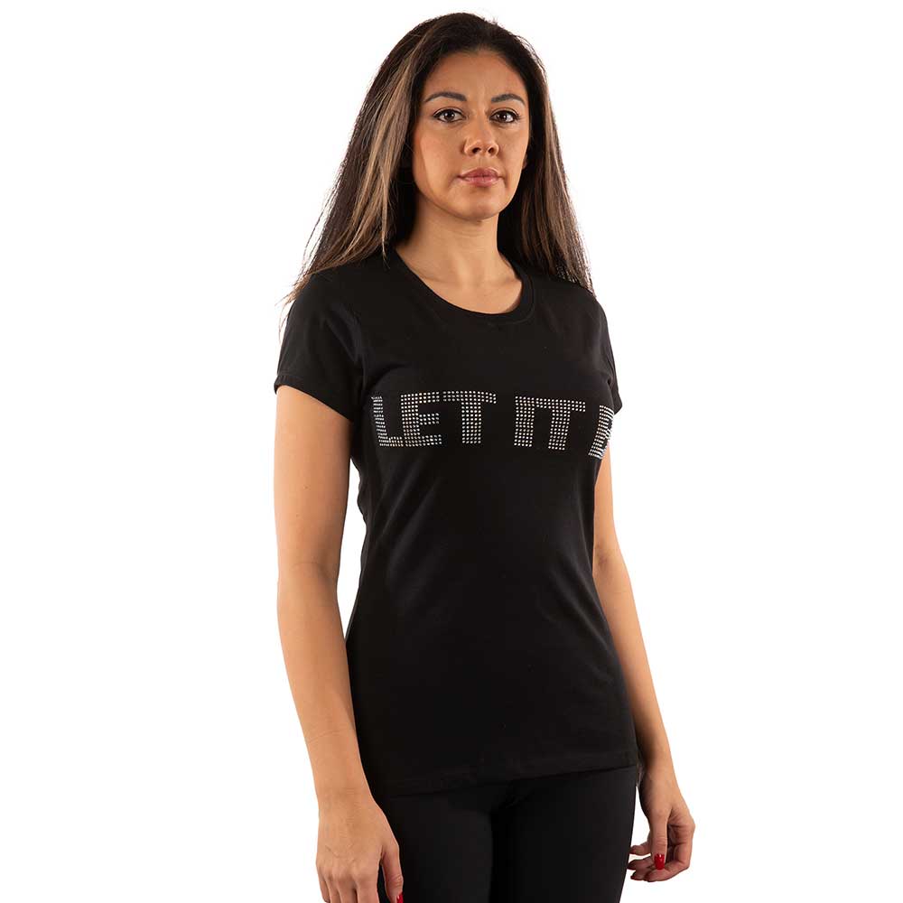 The Beatles Ladies T-Shirt: Let It Be Crystals (Black) (Embellished)