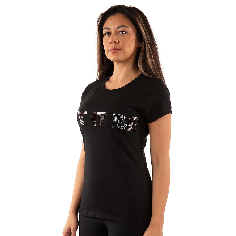 The Beatles Ladies T-Shirt: Let It Be Crystals (Black) (Embellished)