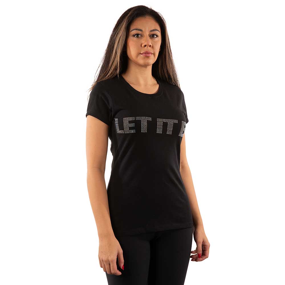 The Beatles Ladies T-Shirt: Let It Be Crystals (Black) (Embellished)