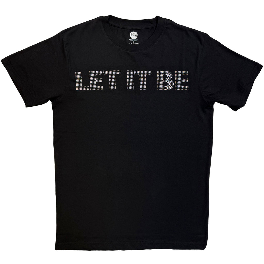 The Beatles Unisex T-Shirt: Let It Be Crystals (Black) (Embellished)