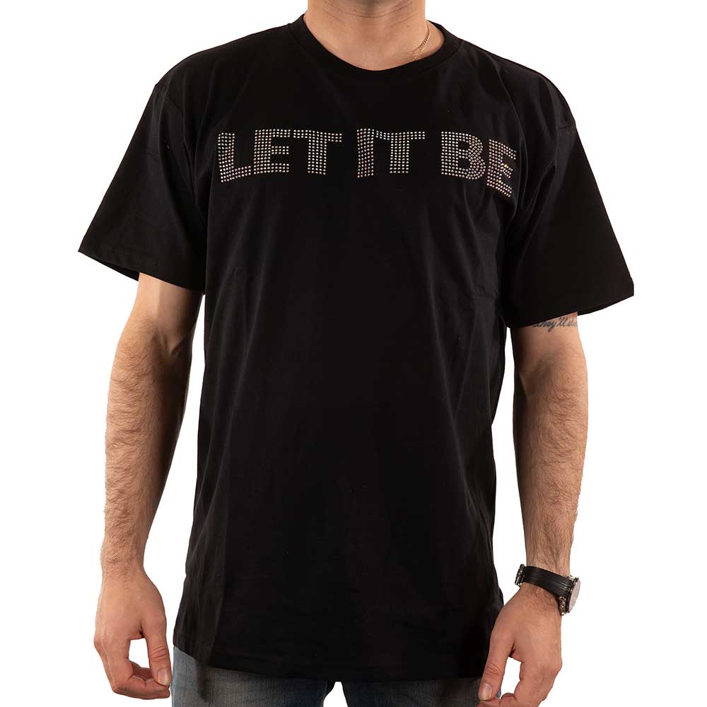 The Beatles Unisex T-Shirt: Let It Be Crystals (Black) (Embellished)