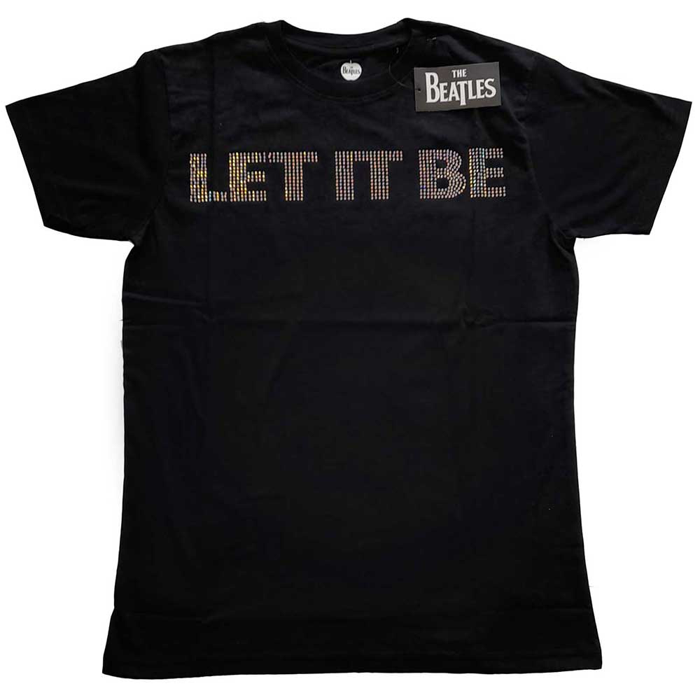 The Beatles Unisex T-Shirt: Let It Be Crystals (Black) (Embellished)