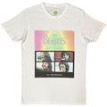 The Beatles Unisex T-Shirt: Album Faces Gradient Silver Printing (White) (Embellished)