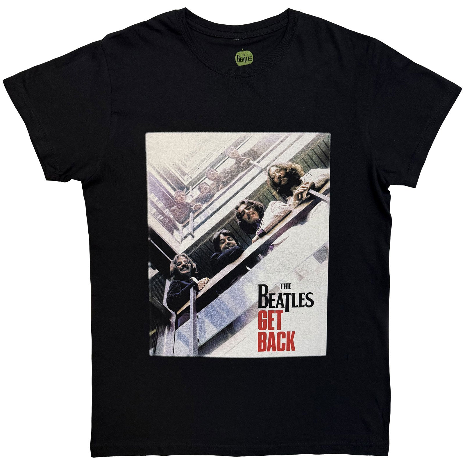 The Beatles Unisex T-Shirt: Get Back Poster (Black)