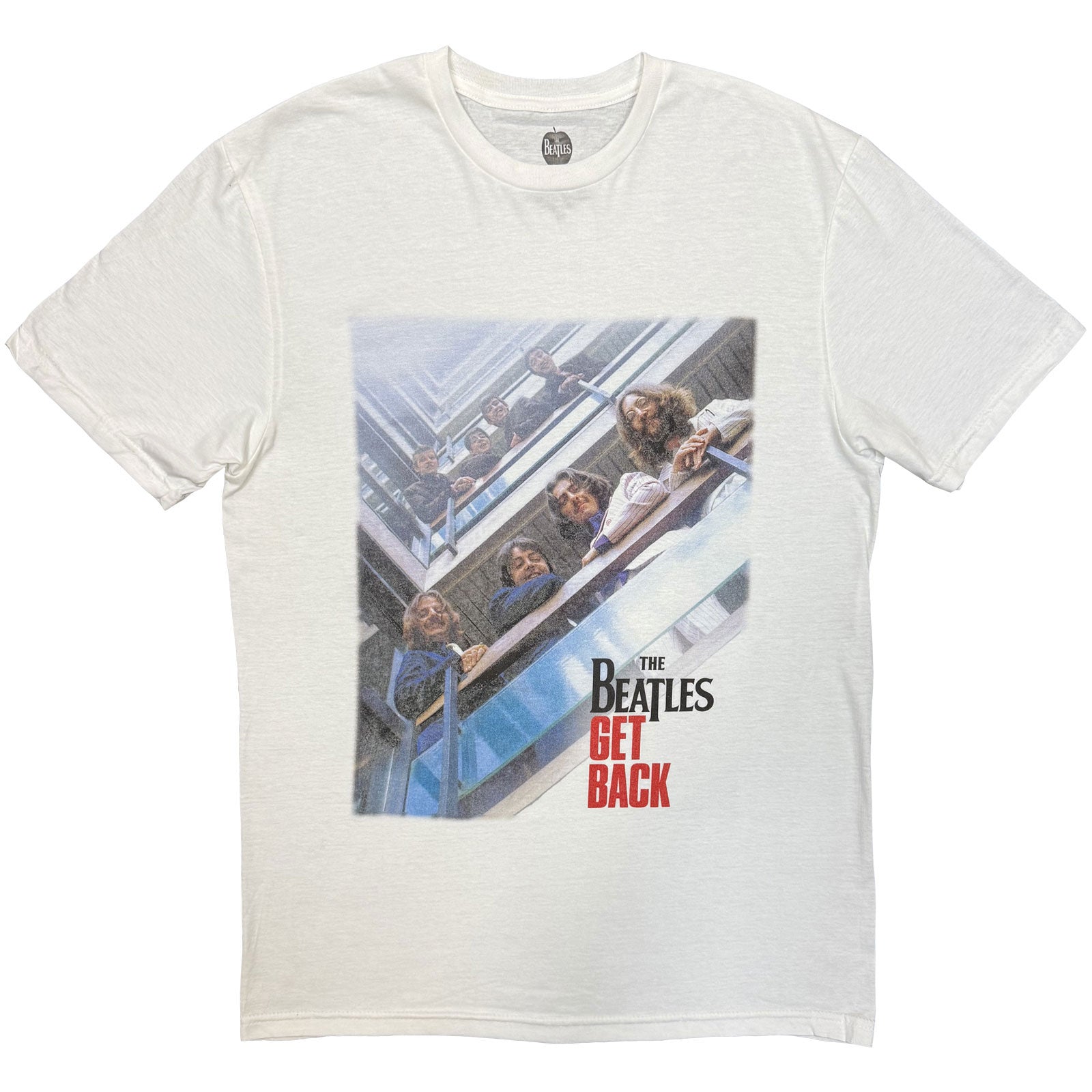 The Beatles Unisex T-Shirt: Get Back Poster (White)