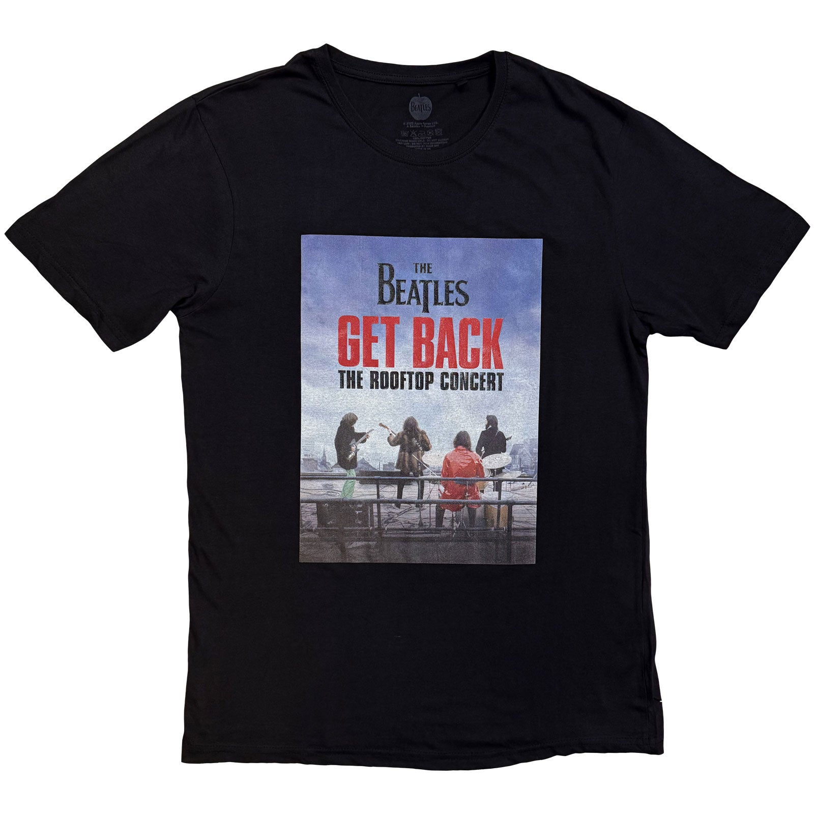 The Beatles Unisex T-Shirt: Rooftop Concert (Black)