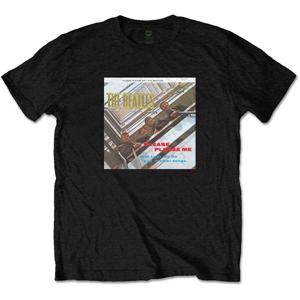 The Beatles Unisex T-Shirt: Please Please Me Gold Foiled (Black) (Embellished)