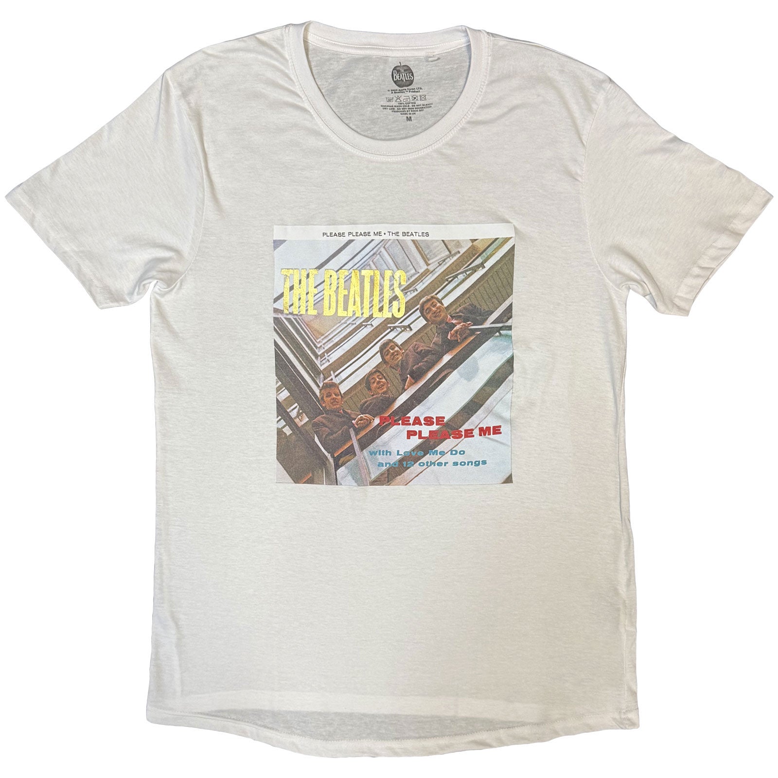 The Beatles Unisex T-Shirt: Please Please Me Gold Foiled (White) (Embellished)
