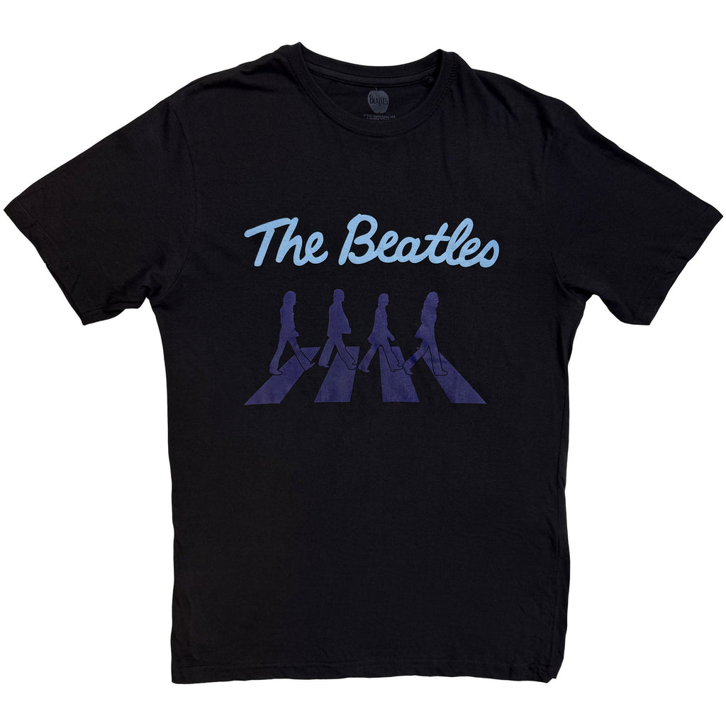 The Beatles Unisex T-Shirt: Crossing Silhouettes (Black) (Embellished)