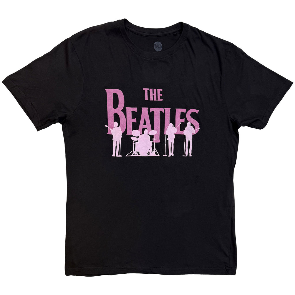 The Beatles Unisex T-Shirt: Band Silhouettes (Black) (Embellished)