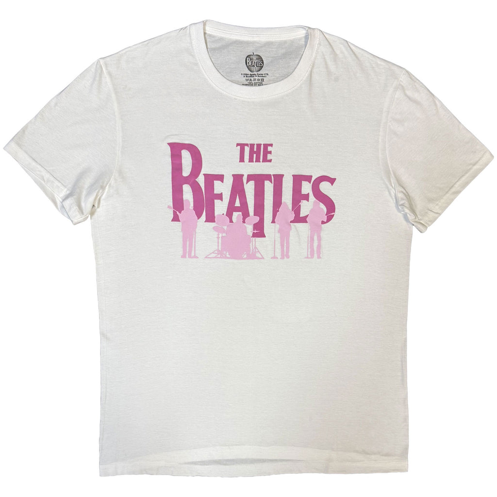 The Beatles Unisex T-Shirt: Band Silhouettes (White) (Embellished)