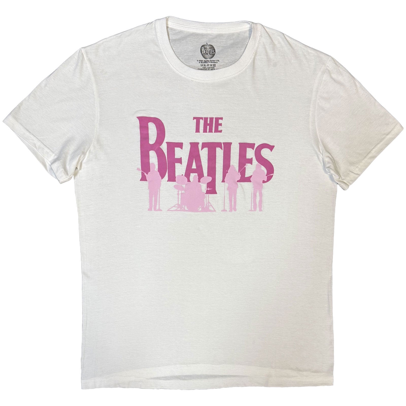 The Beatles Unisex T-Shirt: Band Silhouettes (White) (Embellished)